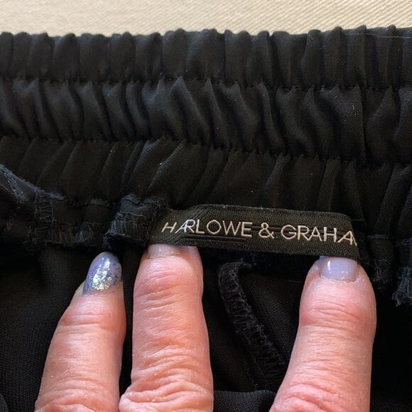 HARLOW and graham black athletic pants draw string Cuffed ankles Size L - Picture 5 of 11